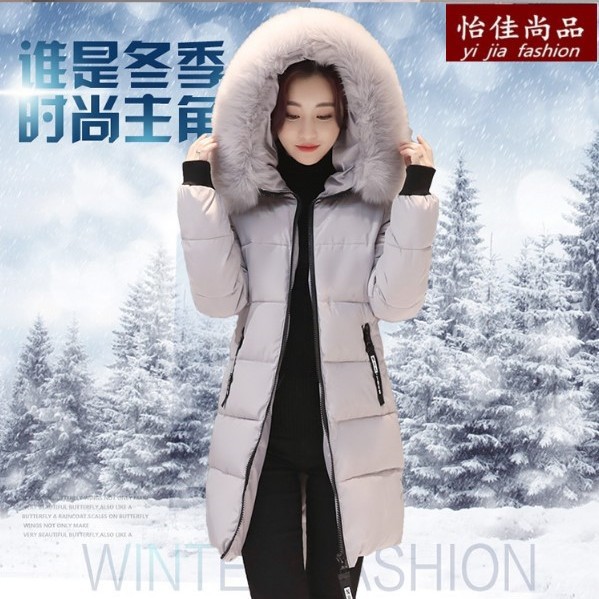 Foreign trade cross-border winter new Korean fashion long cotton-padded jacket women's plus size slim hooded coat women's cotton-padded jacket
