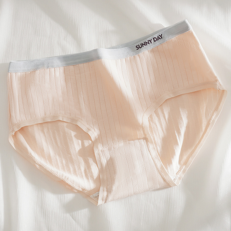 Picture of [independent] simple color matching cotton underwear ladies waist breathable comfortable cotton pants girls briefs