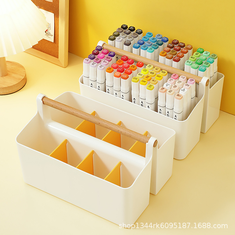Picture of Large capacity pen holder children's watercolor pen marker pen brush storage box book desktop boys and girls stationery pencil bucket