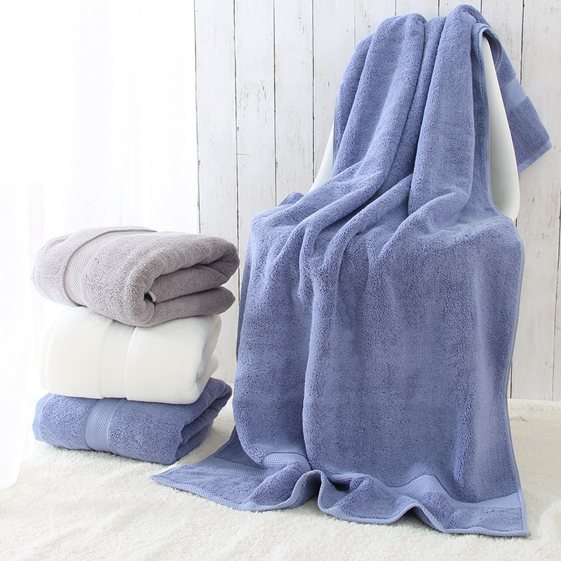 Manufacturer's Ready-Made Wholesale Pure Cotton Thickened Bath Towel Absorbent Cotton Towel Hotel Bath Towel Can Embroider Logo