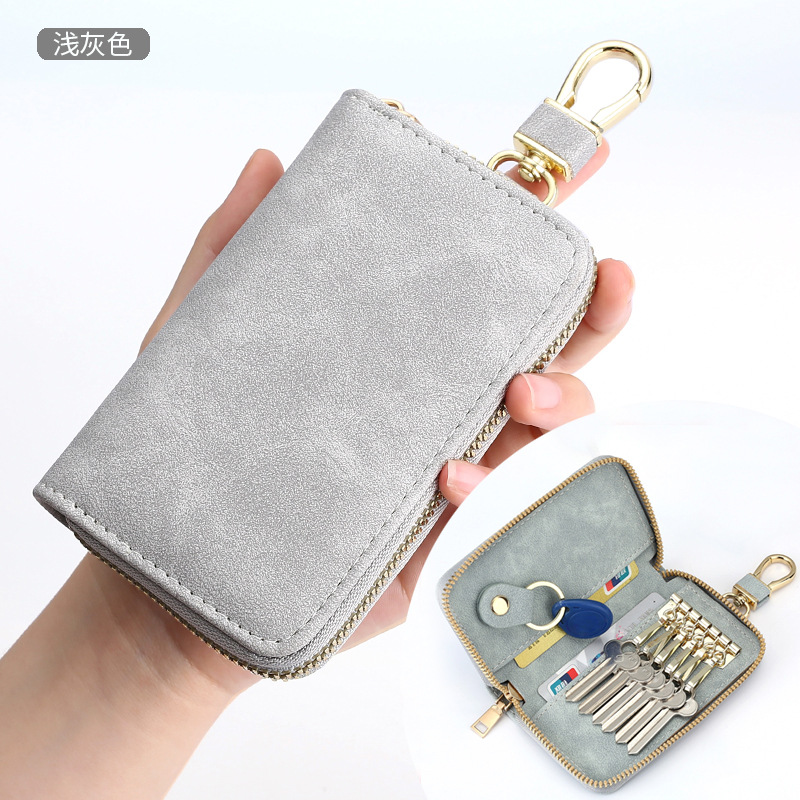 Picture of Retro Simple Zipper Key Bag Men's Waist Hanging Multi-Functional Household Small Bag Large Capacity Car Women's Key Bag