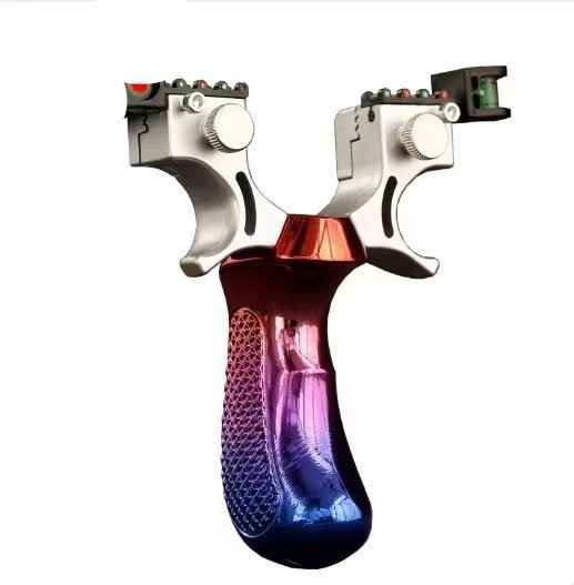 Picture of Laser aiming 98K slingshot level infrared aiming resin 98k fast pressure elastic flat rubber band fiber aiming slingshot