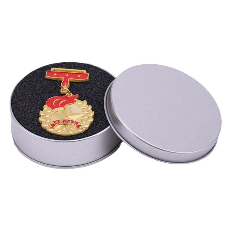 Children's Wear Armor Packaging Box Gift Round Iron Box Tinplate Frosted Round Box Micro-stamp Gift Cans Packaging