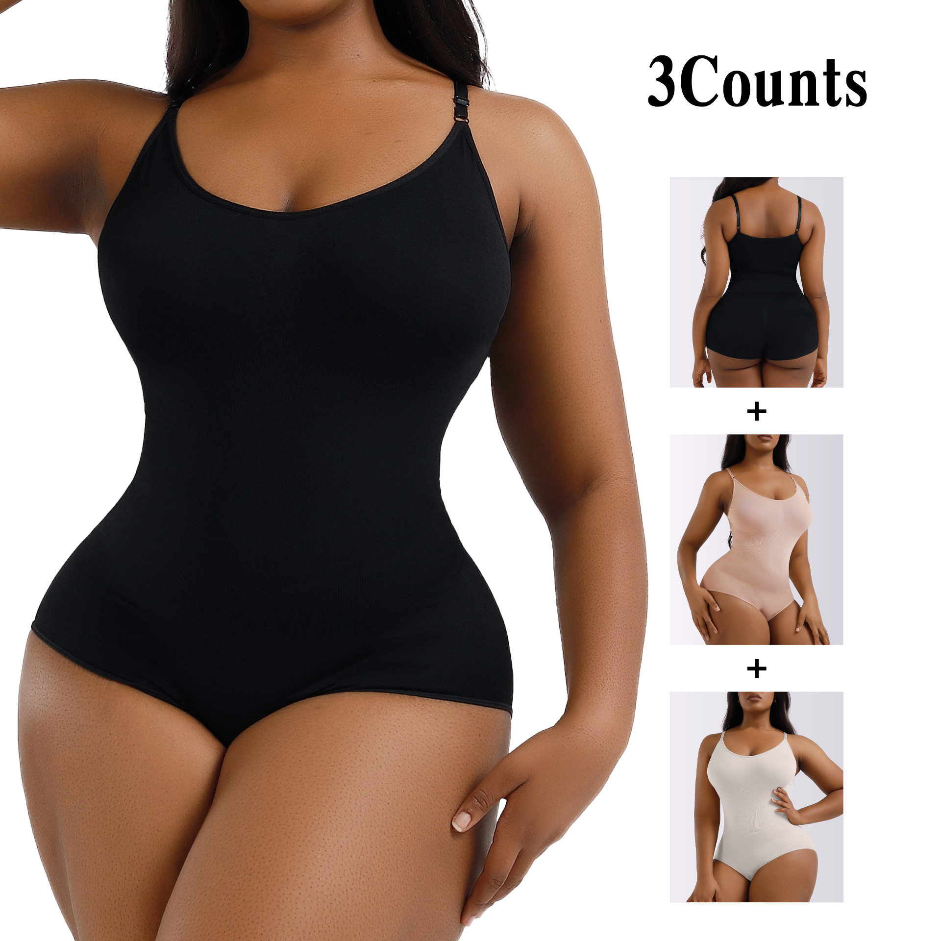 Picture of European and American plus size Postpartum Hip Lifting Seamless Body Shaping Clothes Women's Full Body Sling Abdomen Tinting Body Underwear