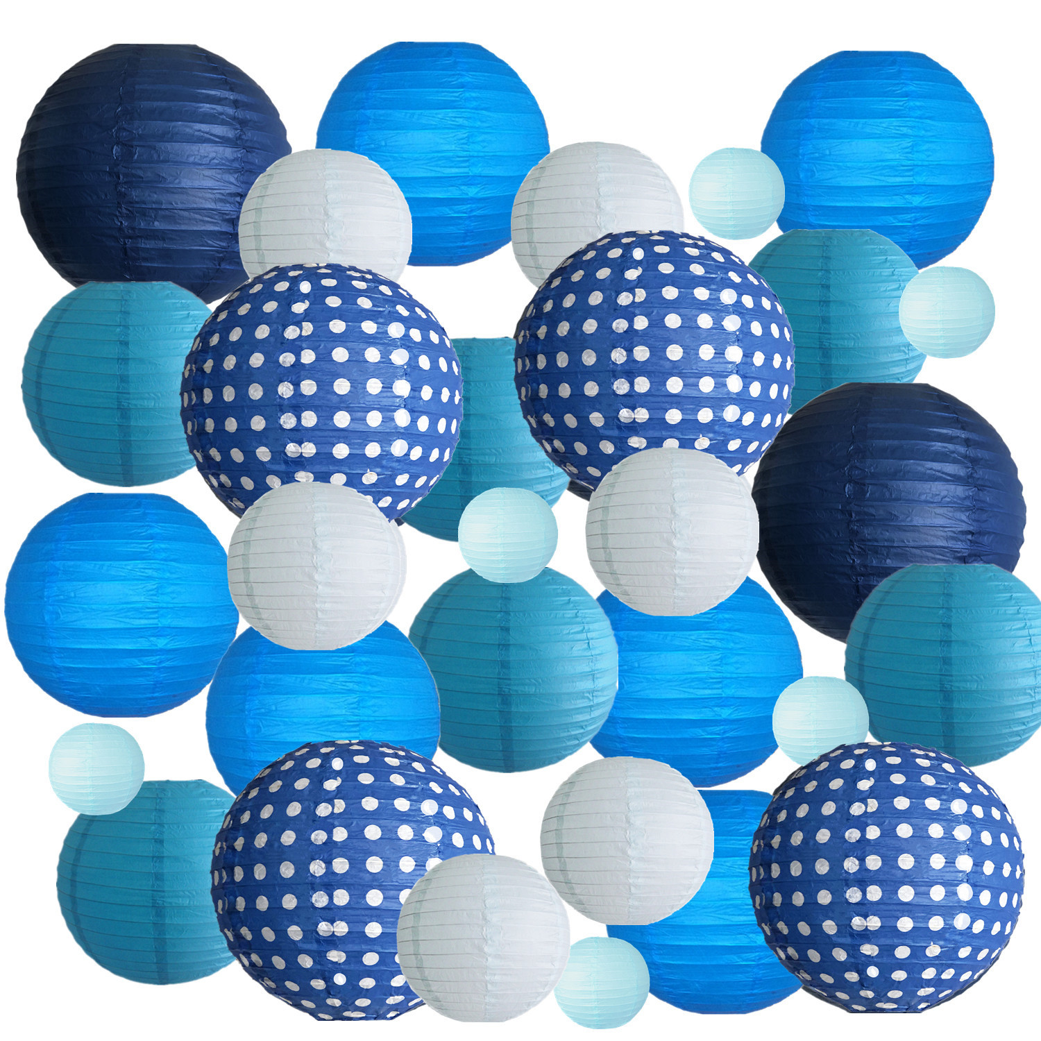 Picture of Spring, Summer, Autumn and Winter Colorfulful Paper Lanterns Round Foldableable Paper Art Combination Set Hanging Lanterns