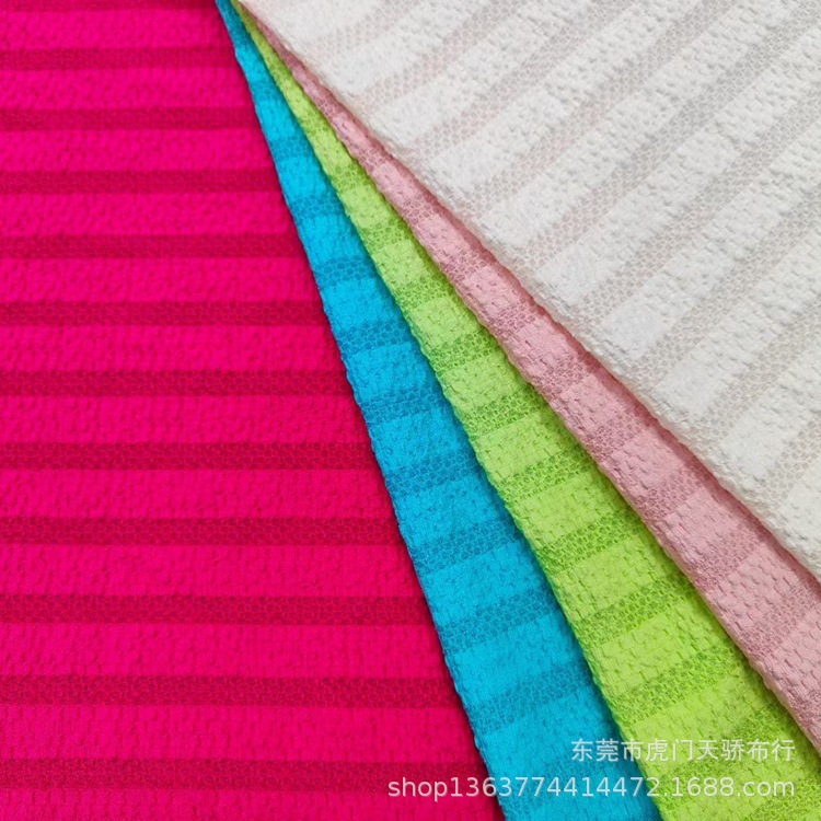 New knitted wrinkle cloth jacquard 185g wrinkle transparent horizontal jacquard casual clothing decoration fabric