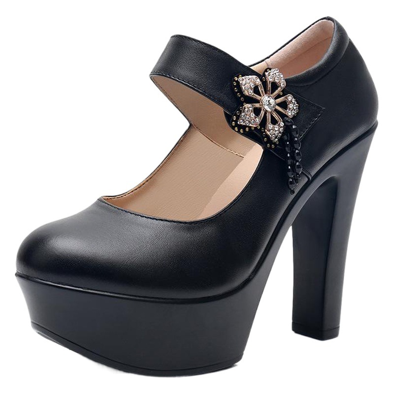 Hate sky high model cheongsam shoes 13cm super high heel shoes thick heel waterproof platform round head stage performance catwalk shoes women