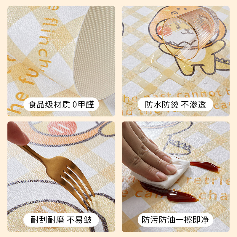 Picture of Round table mat oil-proof waterproof disposable leather table mat tea table non-slip mat cloth round table mat large round tablecloth