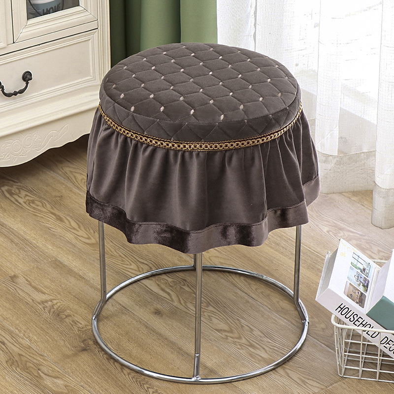 New Thickened Round Stool Stool Cover Cover for Four Seasons Universal Cotton Round Household Cushion Stool Cover for Restaurant and Hotel