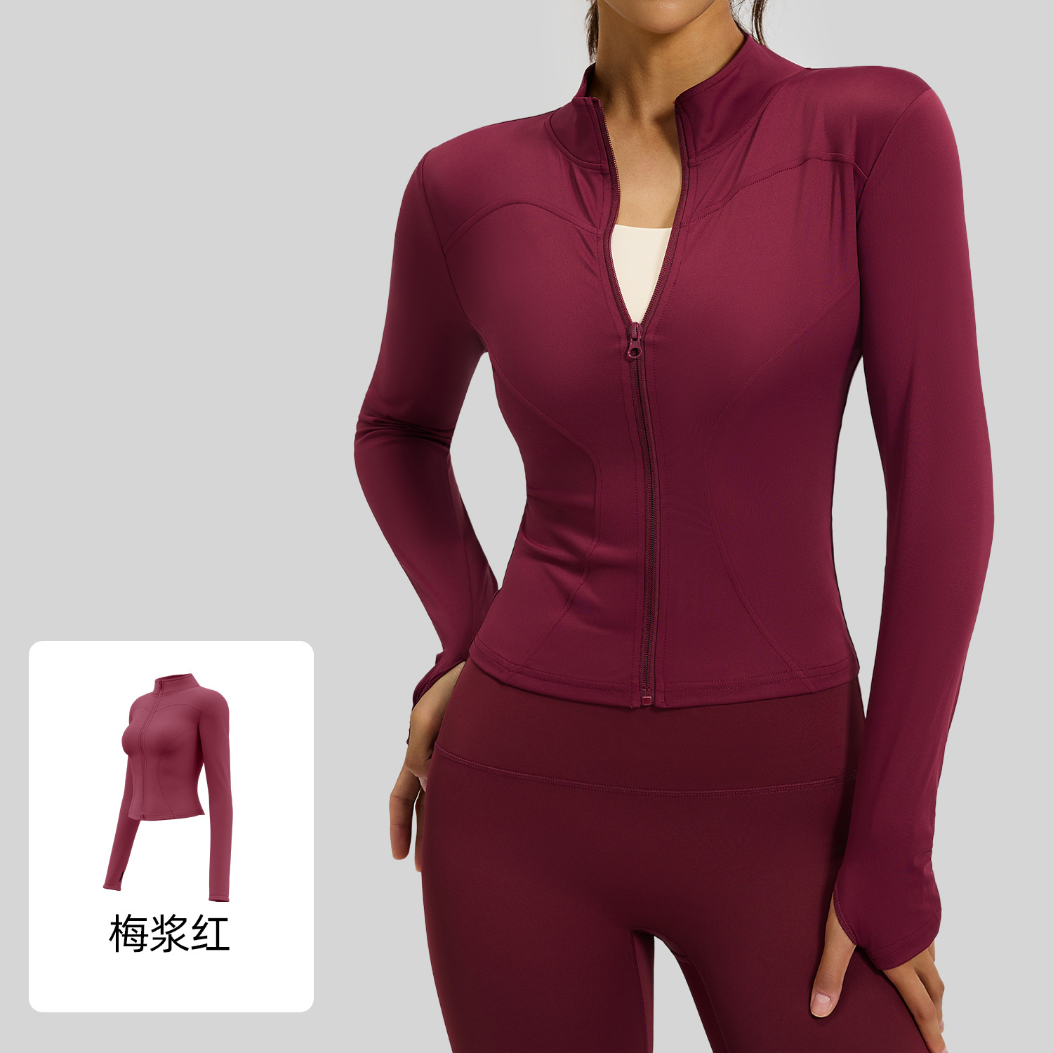 Picture of Juyitang Spring and Autumn High Elasticity Sports Yoga Jacket Cross-Border Running and Cycling Slimming Yoga Wear Fitness Top for Women