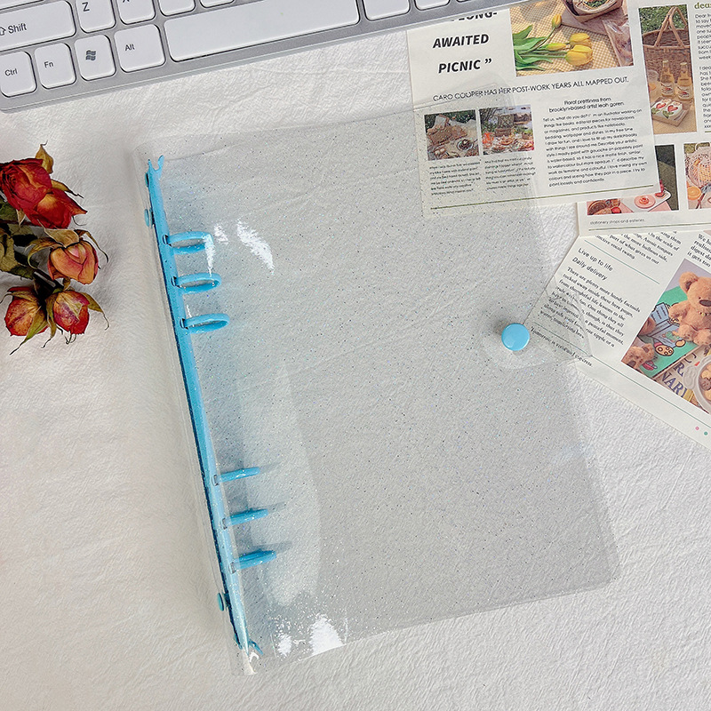 Picture of Ready-Made Pvc Transparent Binder Cover, Portable Travel Binder Set, Student Planner Notebook Binder Cover