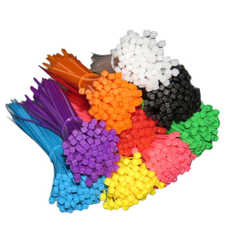 Picture of Factory Wholesale Self-Locking Nylon Cable Ties 4*200 Cable Ties 100 Pieces Per Pack Black and White Red Yellow Blue Green Orange Purple Pink