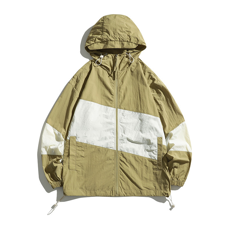 Summer New Sunscreen Clothing Couple Hooded Breathable Skin Clothing Men's Riding Zipper Jacket Nylon Ice Silk Screen Logo