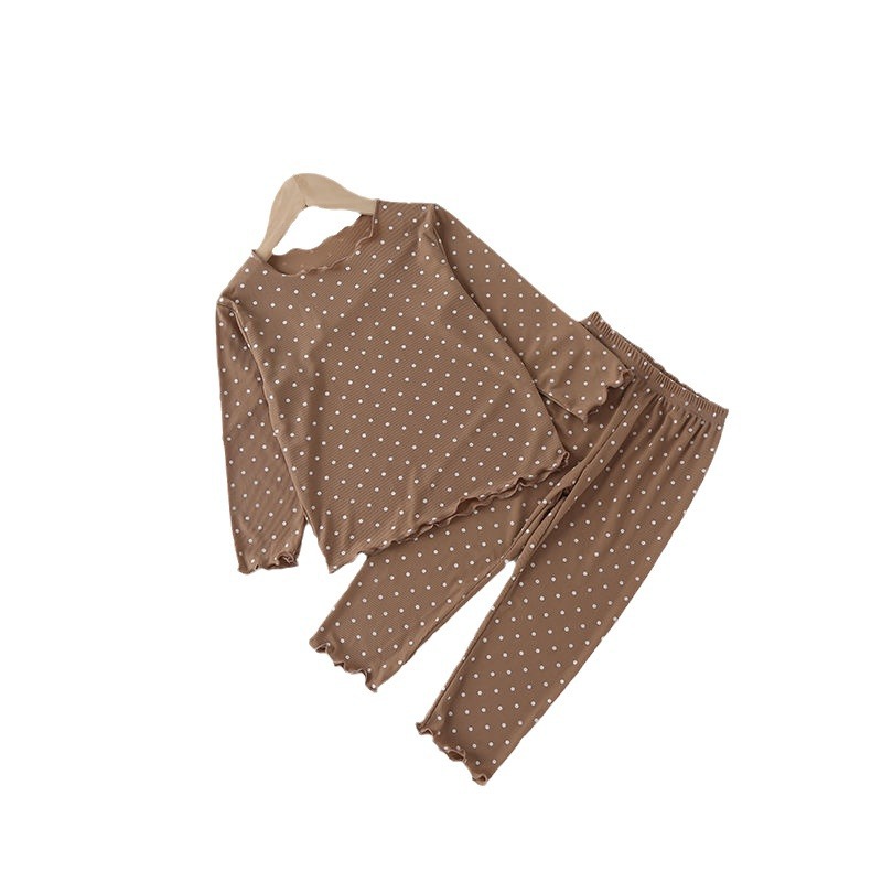 Picture of Children's Pajamas Summer Thin suit Dot Western Girl's Summer Two-piece Home Clothes Children's Air-conditioning Clothes Women