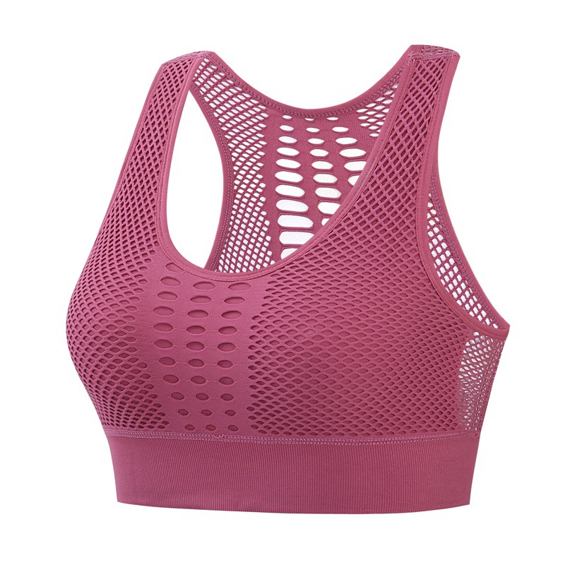 Picture of plus size Hollow-out Beautiful Back Sports Underwear Women's Outer Wear Shockproof Vest Gather-up Fitness Running Yoga Sports Thin Bra