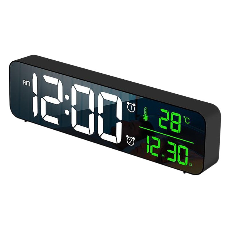 Large screen LED digital clock date temperature plug-in music alarm living room office table hanging light alarm table