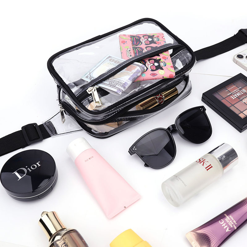 Picture of Cross-border Hot Selling PVC Transparent Waist Bag Creative Outdoor Sports Waterproof Waist Bag Wash Bag Visual Portable Storage Bag