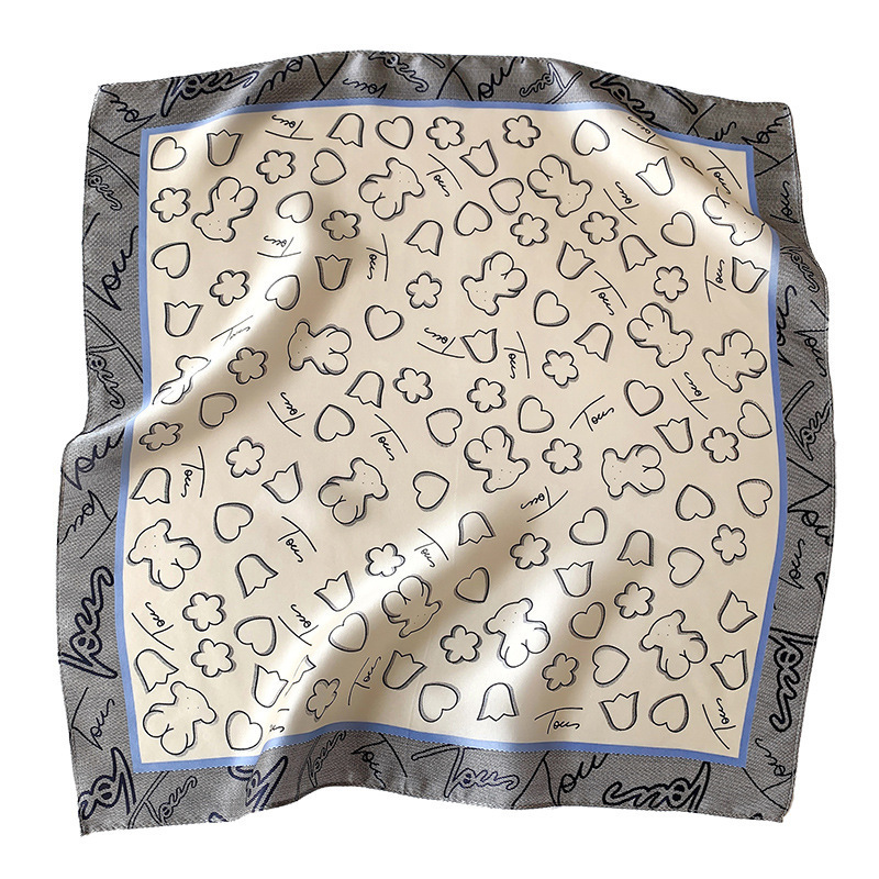 Picture of 2024 New Style Silk Scarves Women's Spring and Summer Fashion Printed 100 Mulberry Silk Small Square Scarf South Korea Ribbon Scarf