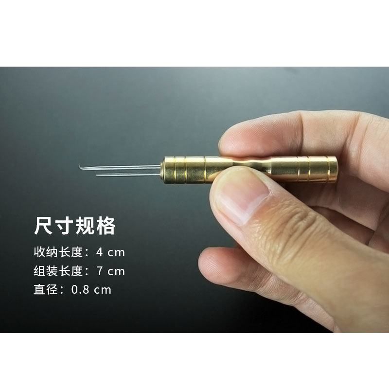 Picture of Linhu Sub-Thread Knotter Manual Straight Hook Curved Hook Tying Tool Hook Tying Tool Pure Copper with Magnet Needle Pick Wholesale