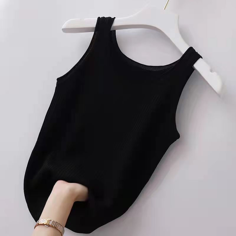Picture of [Drop Shipping] 40-100kg Camisole Threaded Vest for Women, Large Size, Slim Fit, Outer Wear, Inner Layering Shirt, Sleeveless