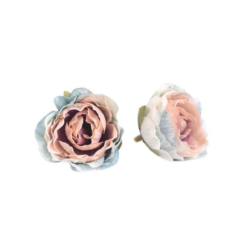 Picture of Artificial Flower Head diy Handmade Accessories Headgear Flower Court Color Flower Morandi Color Tea Rose Fragrant Princess Peony
