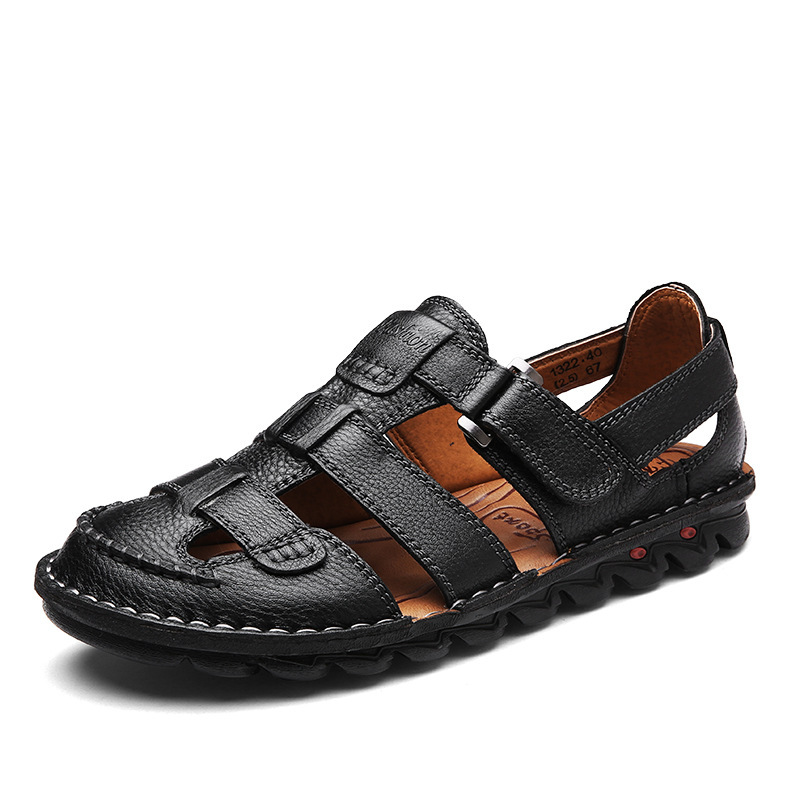 Summer Men's Sandals Foreign Trade plus size Leather Sandals Casual Fashion Men's Sandals Dad's Shoes for the Old Men's Sandals