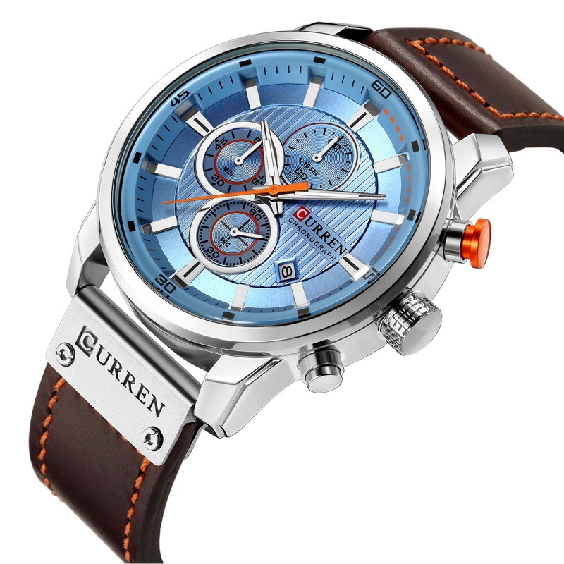 curren/Kareen hot 8291 Men's Watch Belt Men's Watch new six-pin calendar watch waterproof watch