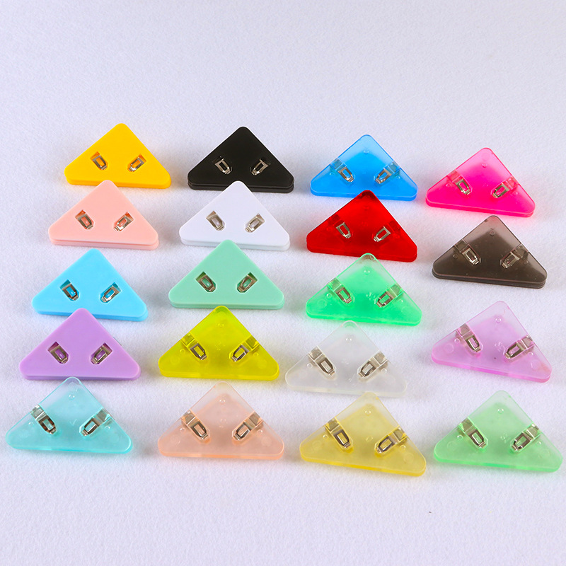 Acrylic file triangle clip transparent book side corner clip student examination paper clip office data storage clip