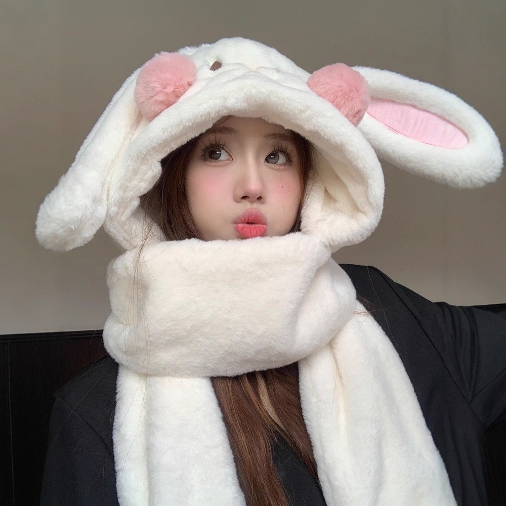 Picture of Hat Women's Winter Winter Fluffy Cute Plush Cold-proof Warm fleece-lined Thickened Scarf and Gloves New