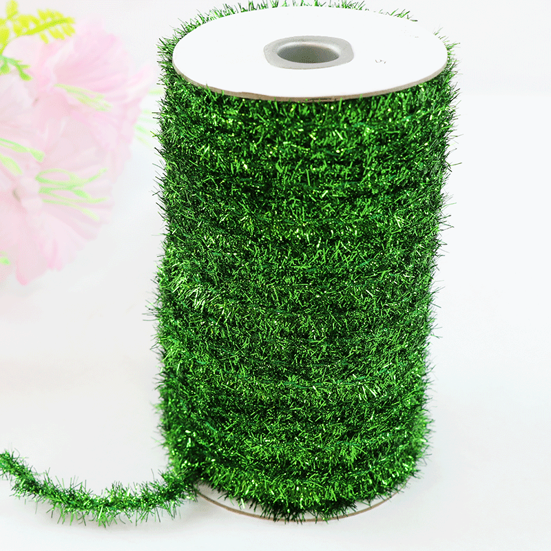 1.8CM Christmas color strip holiday ribbon wool strip birthday decoration glitter glass onion wool strip flash