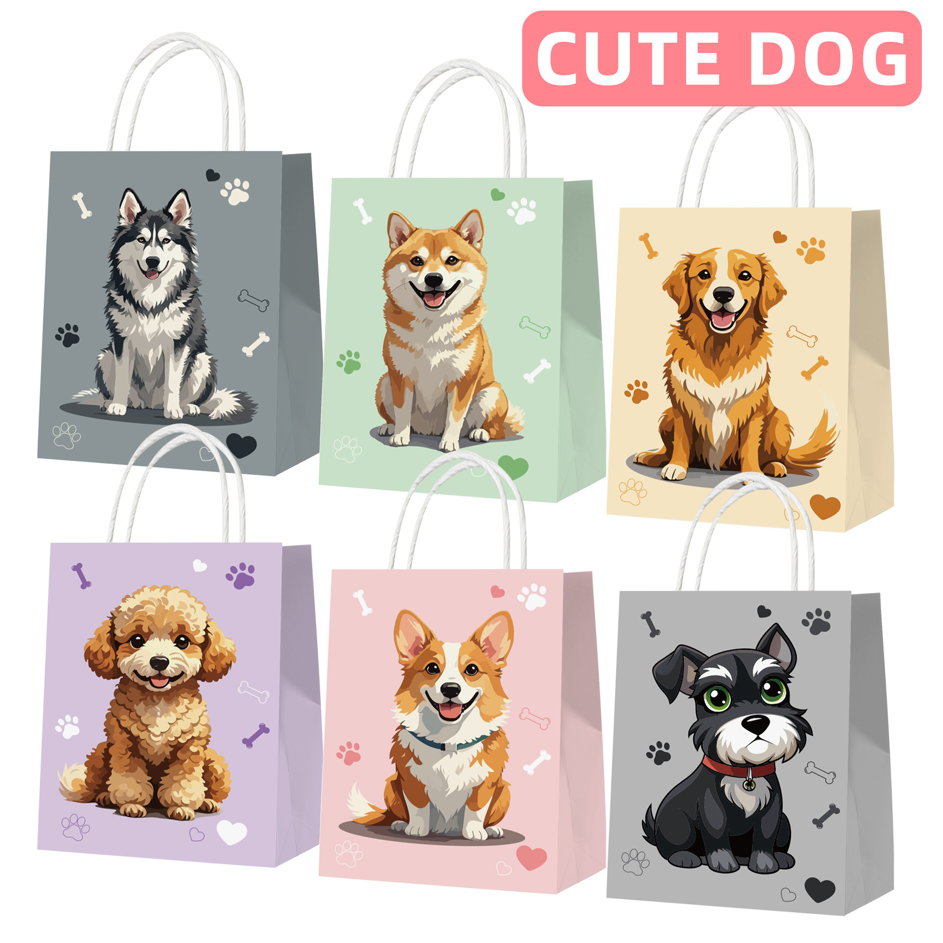 Amazon Puppy Theme Gift Bag Children's Day Foreign Trade Party Gift Bag Cross-Border