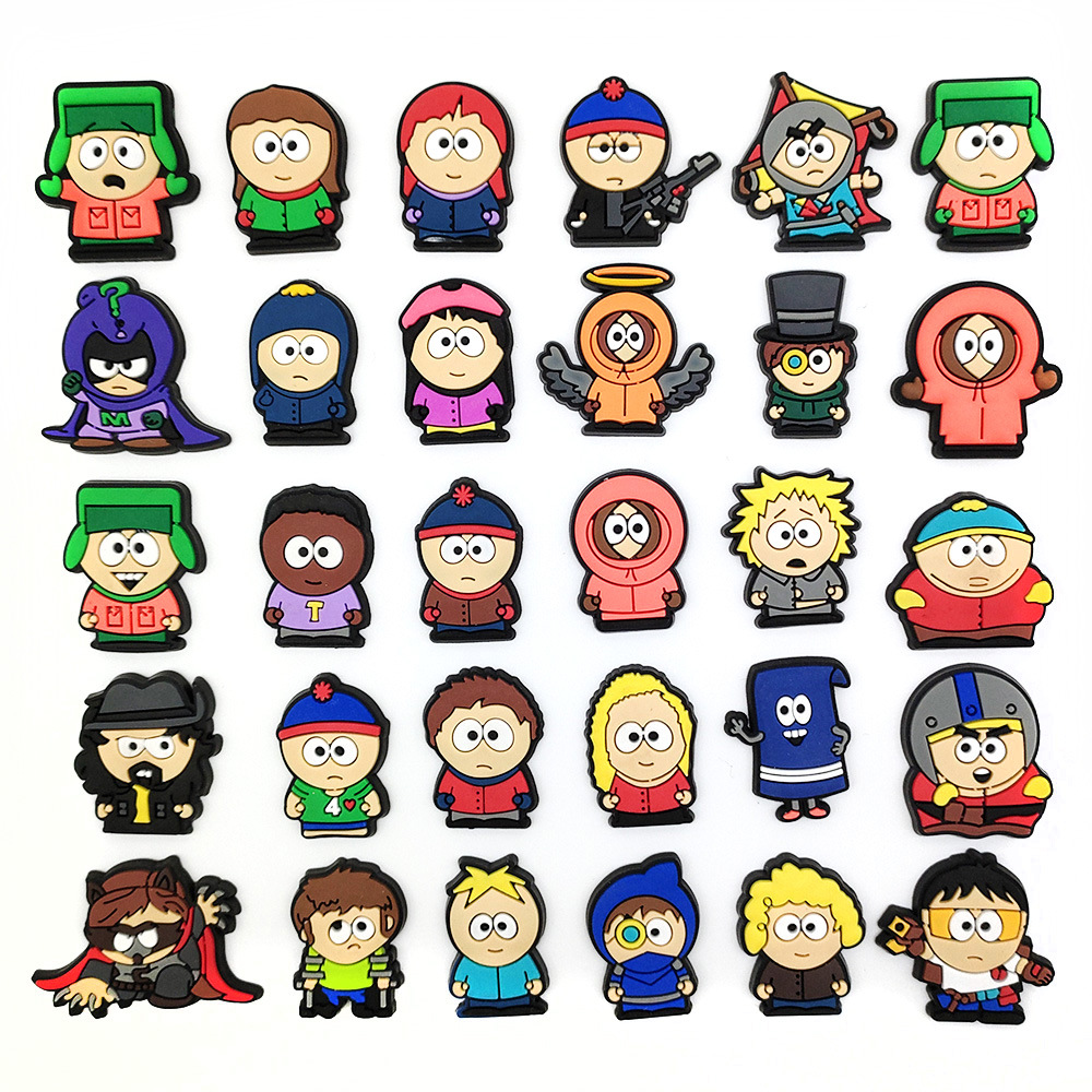 suit South Park Series Cute Cartoon Cave Shoes Shoes Flower PVC Soft Rubber Shoe Buckle DIY Decorative Buckle