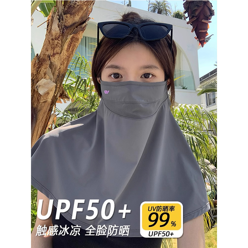 Sun Protection Mask for Women in Summer, Full Face Uv Protection, Neck Protection, Neck Sunshade Mask, Outdoor Cycling and Driving, Thin Style for Men