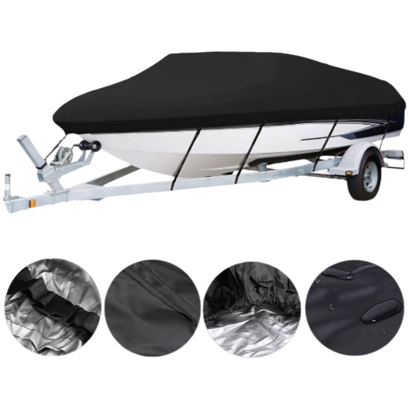 In stock 210D Oxford cloth waterproof boat cover speedboat trailer V-shaped square fishing boat cover rain-proof sun protection