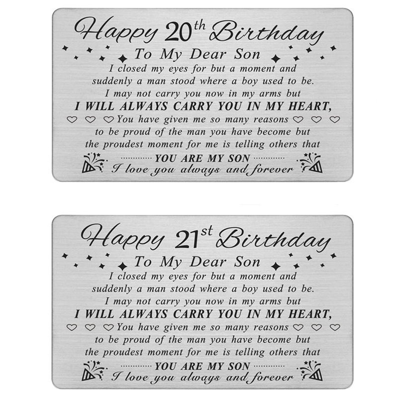 Picture of Cross Border Hot Selling Birthday Cards Gift for Son Personalized Creative Inspirational Stainless Steel Carved Wallet Card