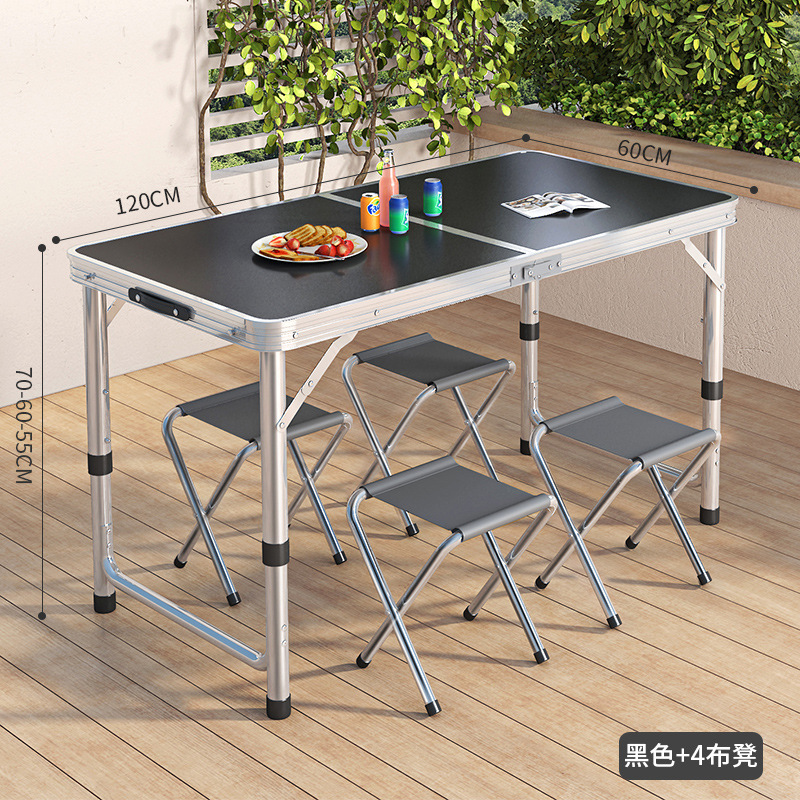 Picture of Outdoor Table Portable Aluminum Alloy Foldable Dining Table Folding Table and Chair Picnic Small Table Stall Table Round Square Tube Table