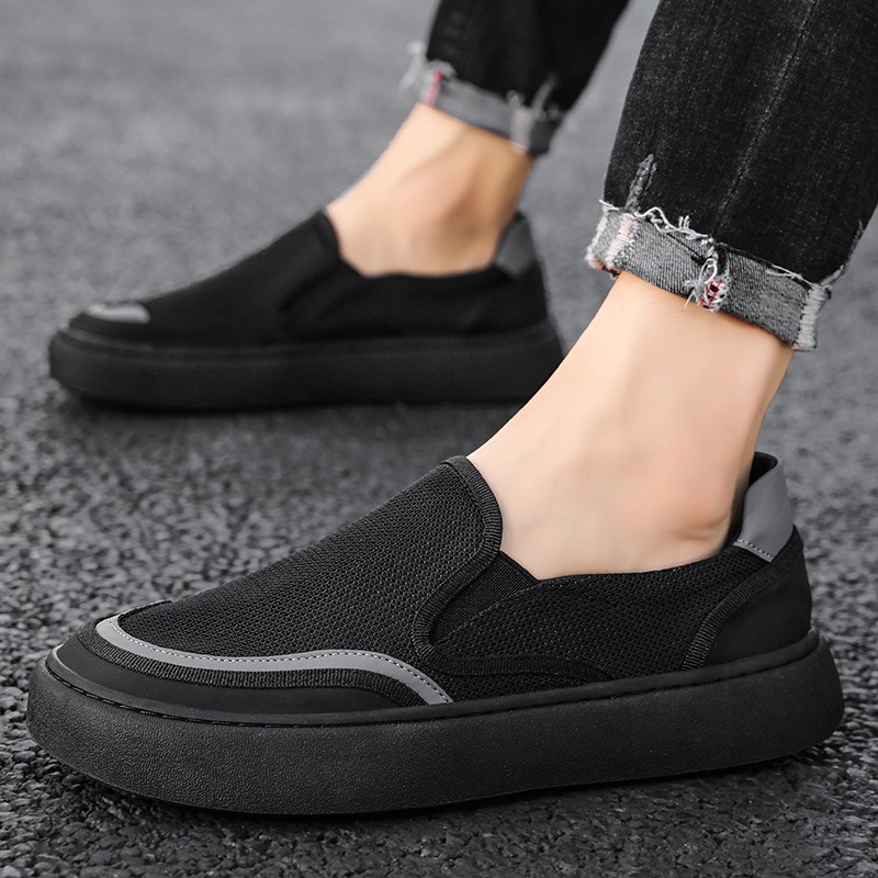 Men's shoes 2025 summer versatile, breathable, trendy, social Internet celebrity lazy loafers, thick-soled big-toe shoes wholesale