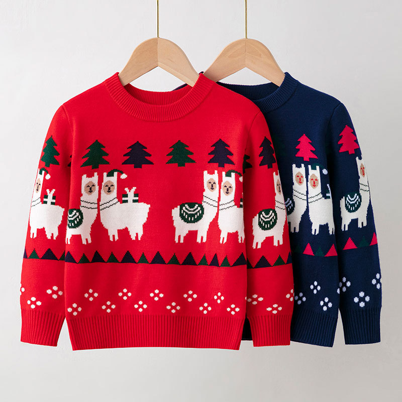 Picture of 2023 Europe and the United States new children's Christmas sweater children's clothing girls boys autumn and winter cartoon pullover sweater