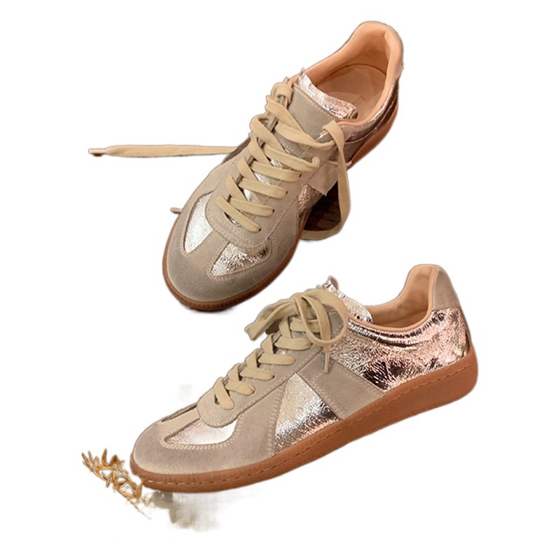Grape Mom with 2025 New All-match Casual German Training Shoes Korean Classic Color Matching Round-toe Skinny Shoes