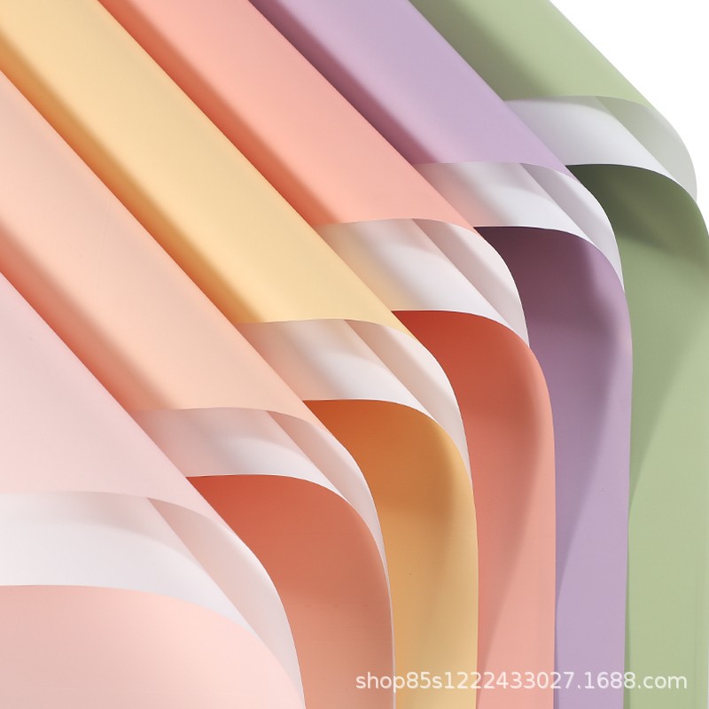 Macaron semi-colored paper flower wrapping paper bouquet double-colored paper waterproof floral flower shop packaging material flower wrapping paper