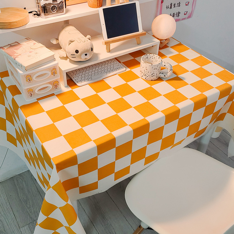 Picture of Checkerboard Tablecloth Ins Style Popular Photo Student Desk Dormitory Decoration Coffee Table Dustproof Picnic Stall Cloth