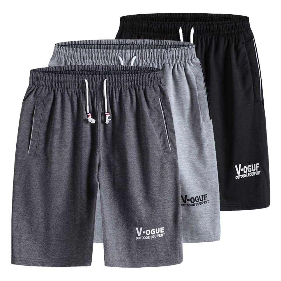 Summer New Five-Quarter Pants Loose Casual Shorts Mid-Waist Men's Ready-Made Adult Breathable Lace-Up Sports Pants Zipper