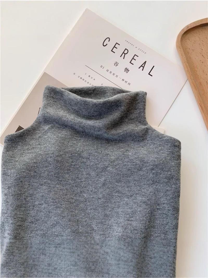 Picture of Brushed fleece-lined Thickened Warm Half-turtleneck Base Shirt Women's Autumn and Winter New Slim-fit Solid Color All-match Long-sleeve Top