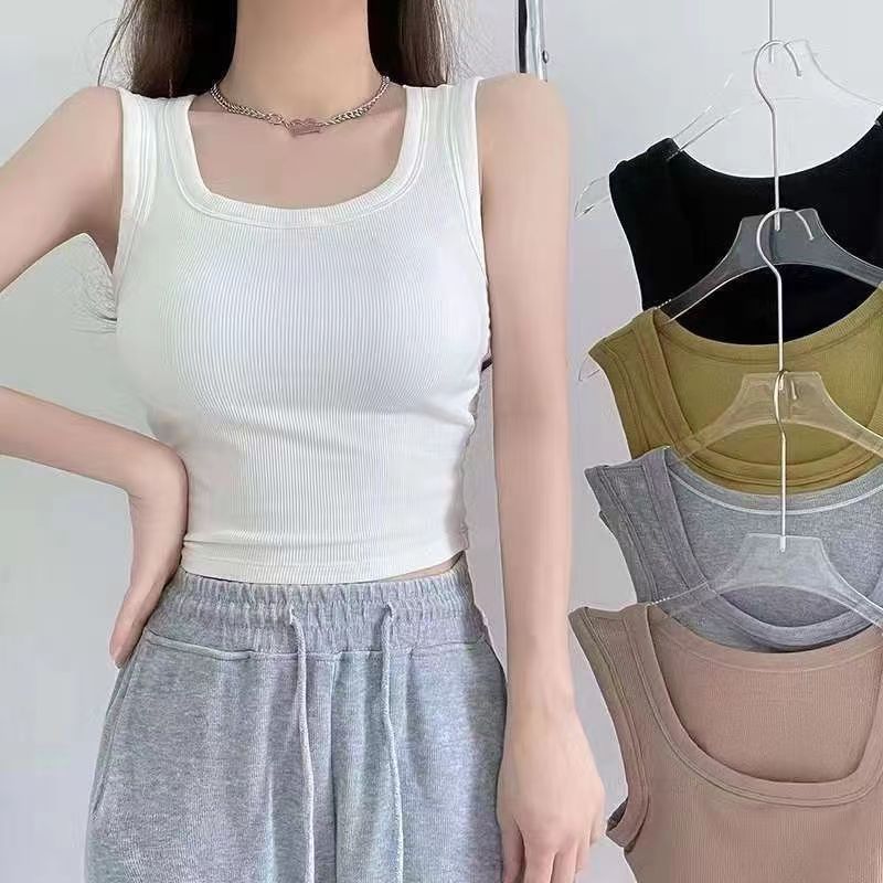 Picture of Knitted sanding warm camisole with chest pad women's outer wear inner square collar self-heating base coat wholesale