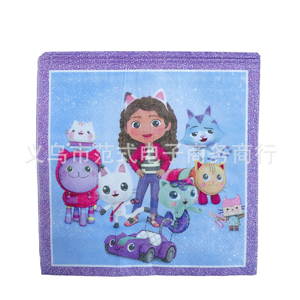 Picture of Gaby doll paper tray paper cup paper towel rice flower box tablecloth pennant Gaby doll disposable birthday tableware