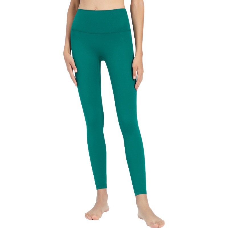 European and American Lycra Yoga Pants Women's High Waist Pocket Peach Hip Scrub Naked Sports Pants Cross-border Fitness Yoga Clothes