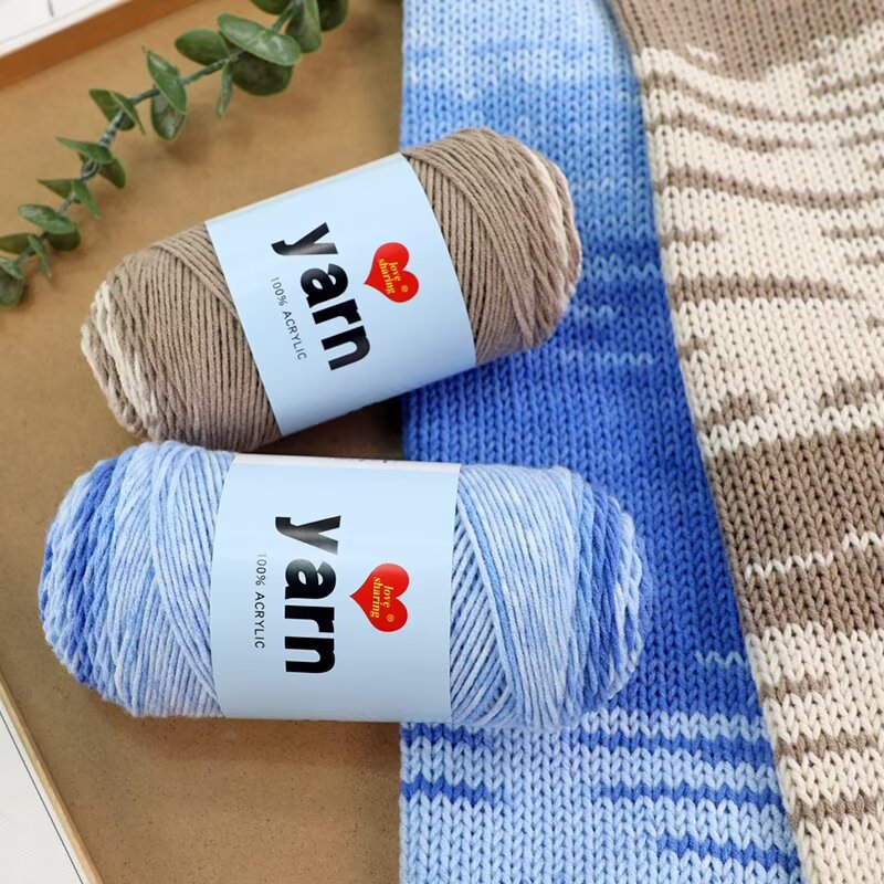 5 strands of long section dyed cotton cotton thread handmade DIY knitted baby wool thread baby sweater hat glove wool thread