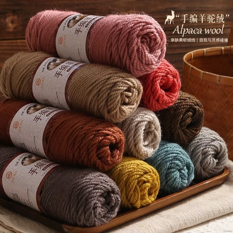 Alpaca Coarse Wool Hand-Woven Wool Twig Hand-Woven Woolen Wool Thick Needle Coat Scarf Line