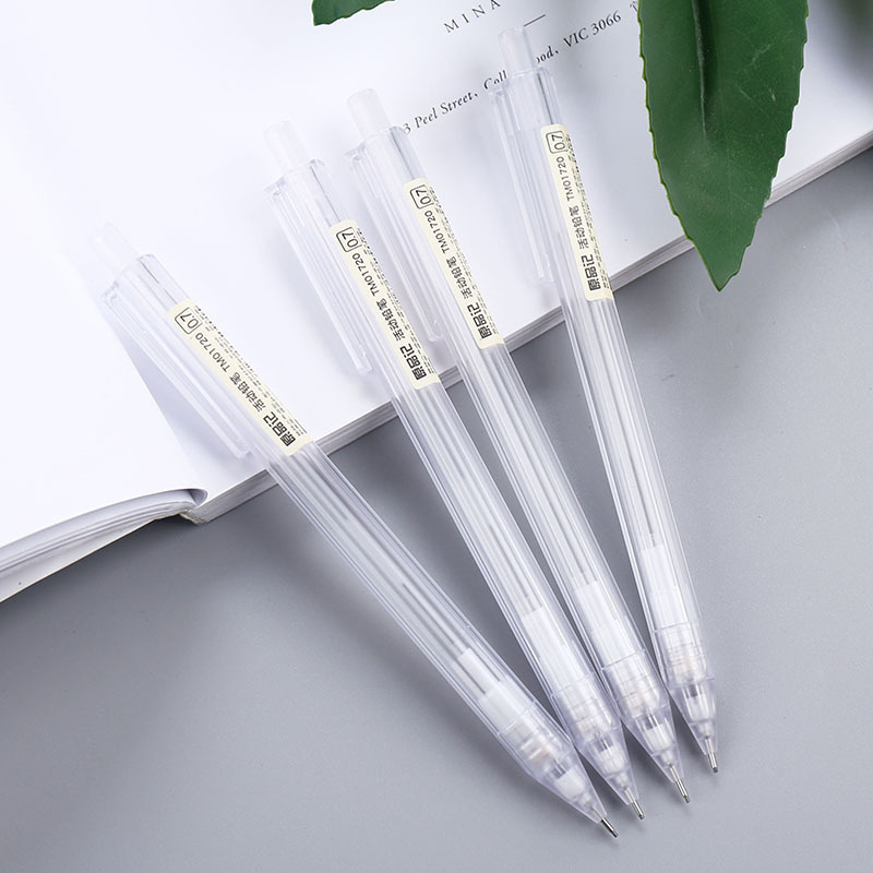 Creative simple mechanical pencil 0.5mm refill frosted transparent hexagonal pen learning stationery wholesale
