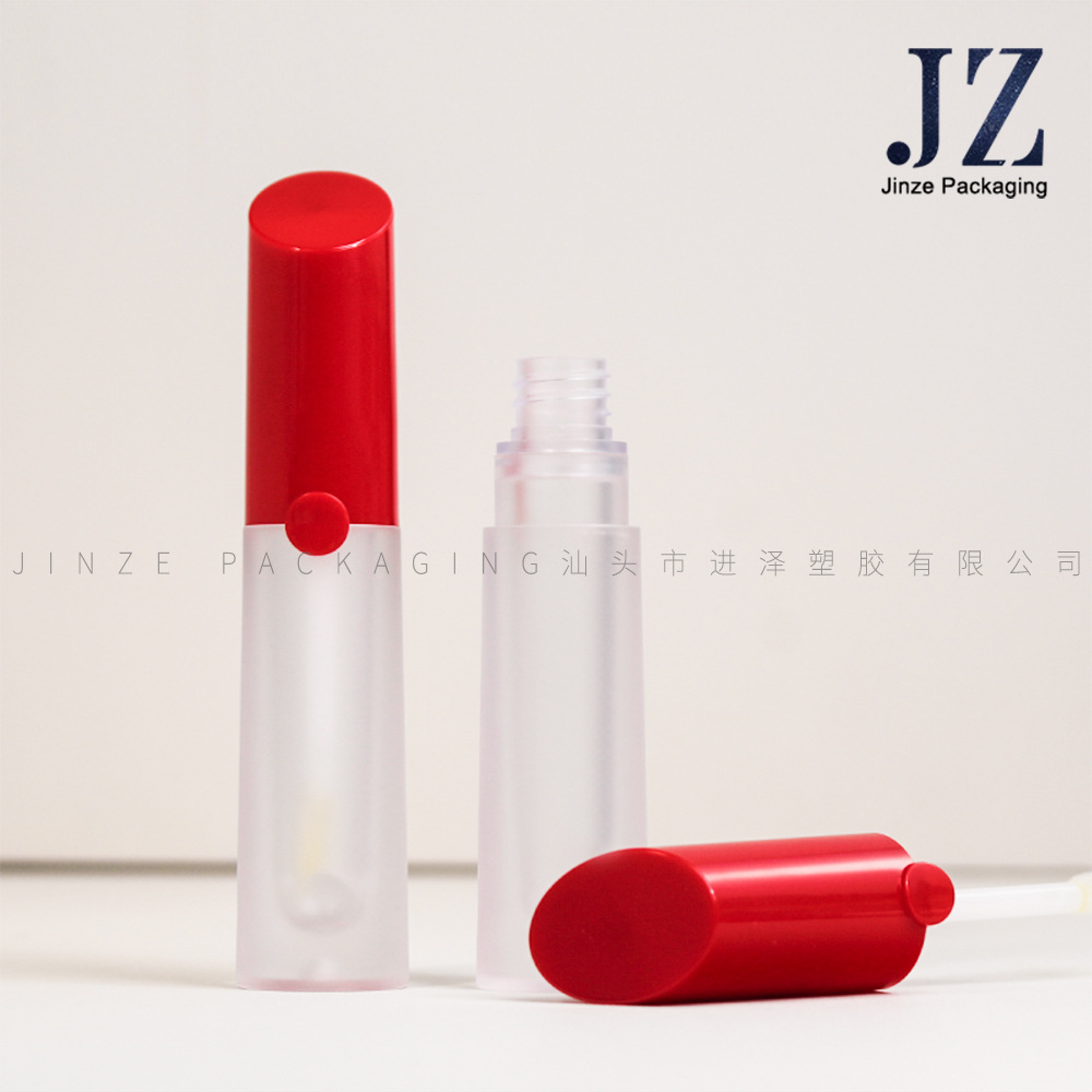 Jinze order round inclined cover lip type lip glaze tube 4.3ml plastic packaging material